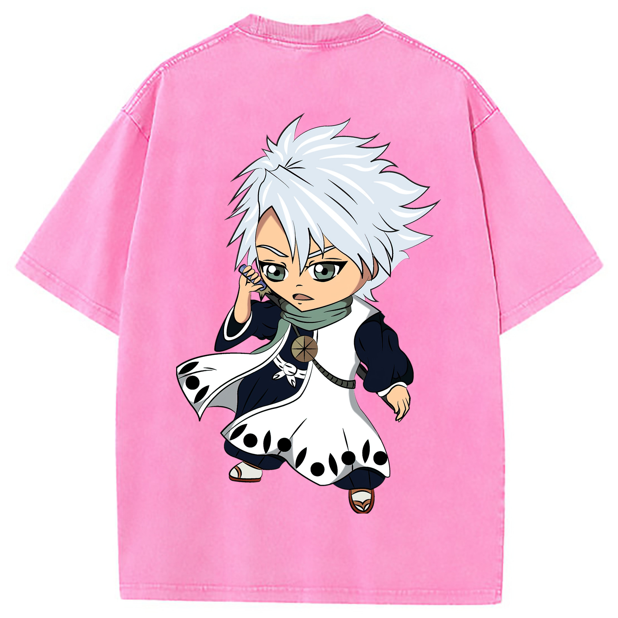 （画像用） ブリーチ 日番谷冬獅郎（ひつがや とうしろう） BLEACH Hitsugaya Toushirou 綿100% ヴィンテージ風 半袖Tシャツ（背面プリント）